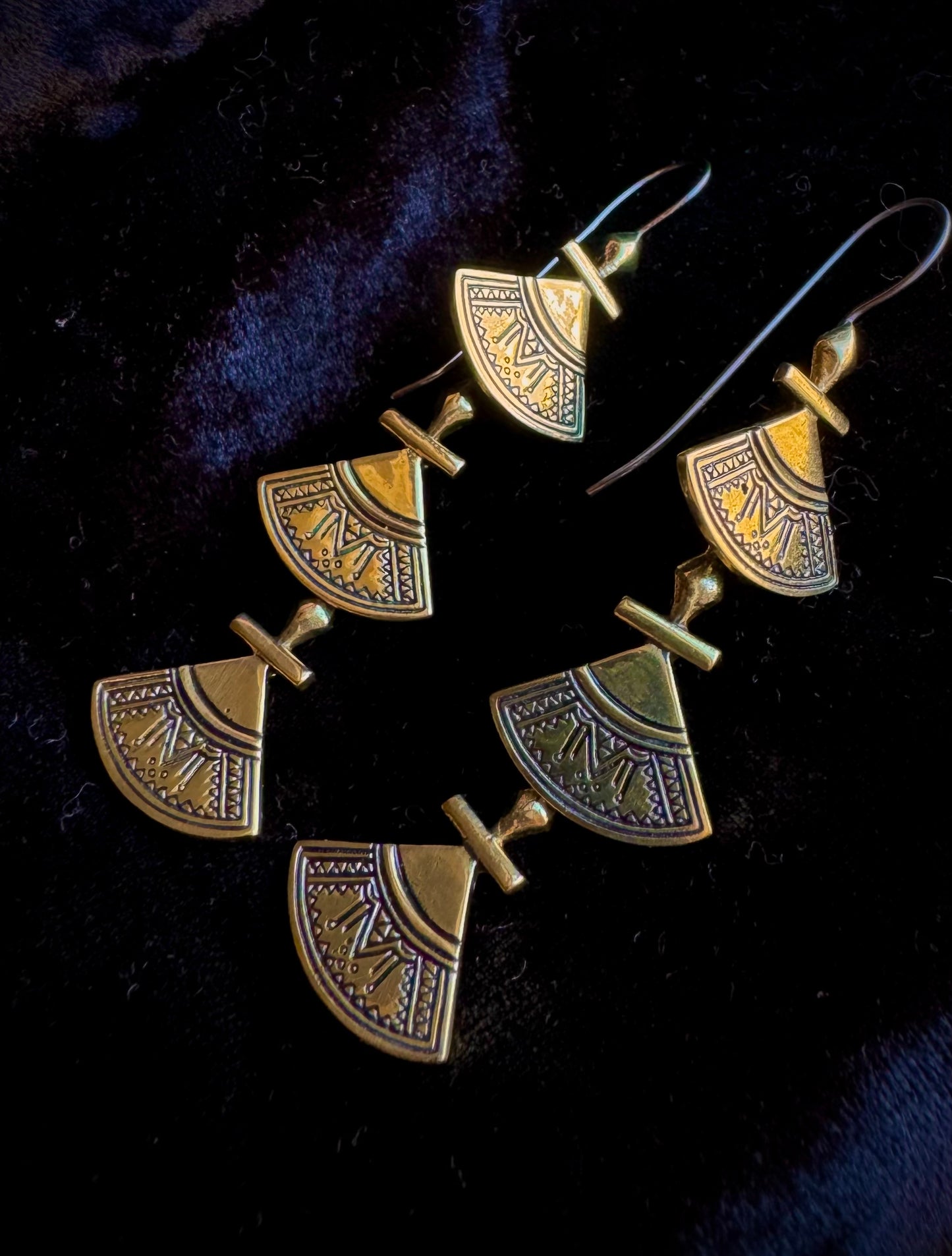 Egyptian Tri-Lotus Earrings