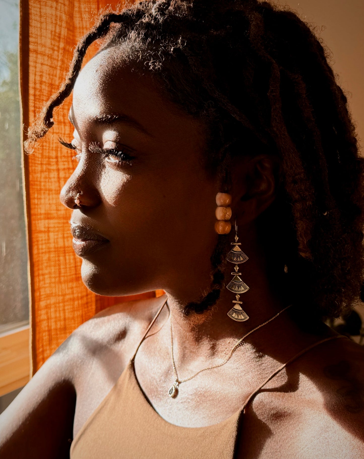 Egyptian Tri-Lotus Earrings