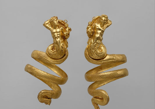 Pair of gold armbands, ca. 200 BCE, Hellenistic Greece, the sculptural gold tradition behind wearable sculpture