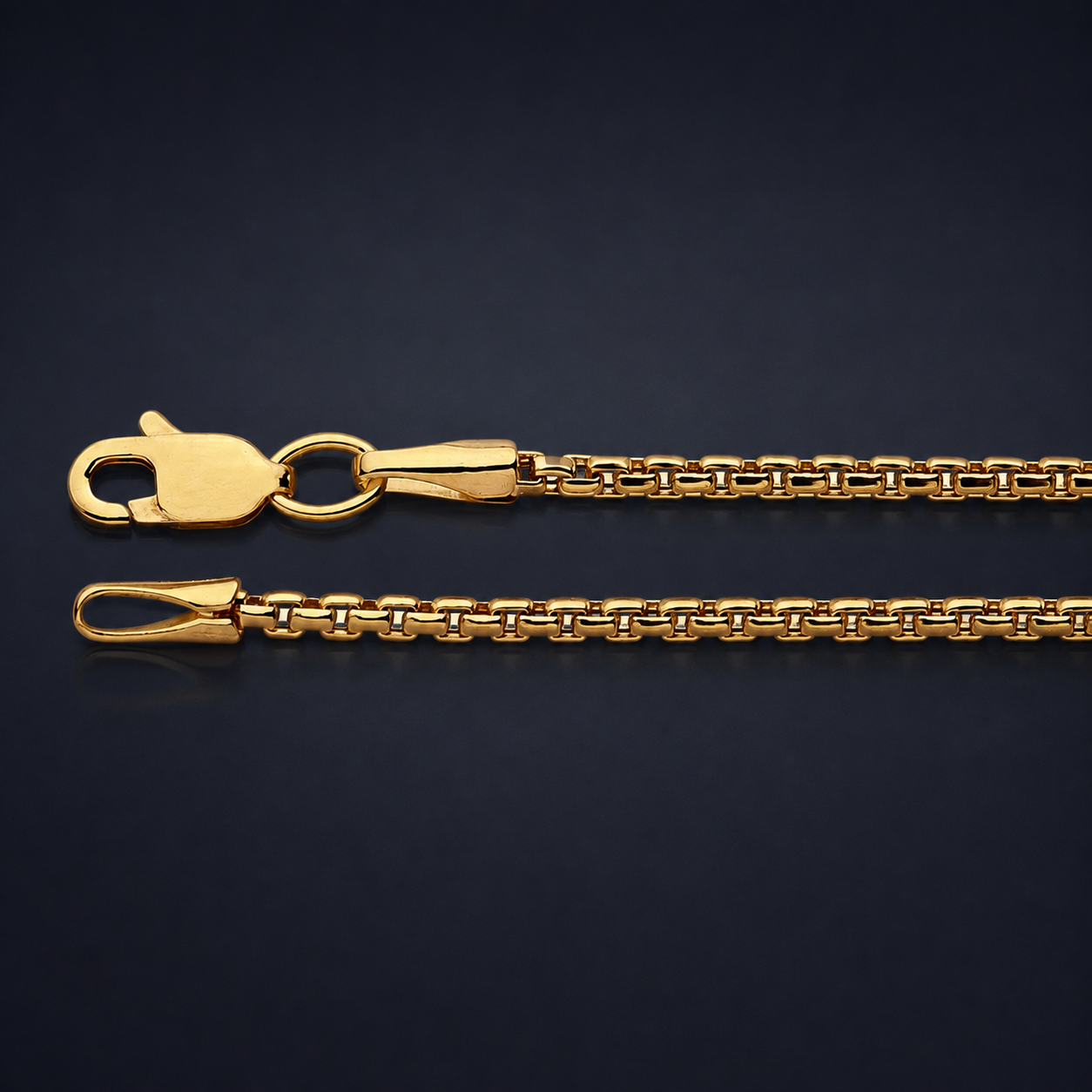 Women's 14k gold box chain necklace, 1.7mm at 18 inches, solid gold heirloom chain